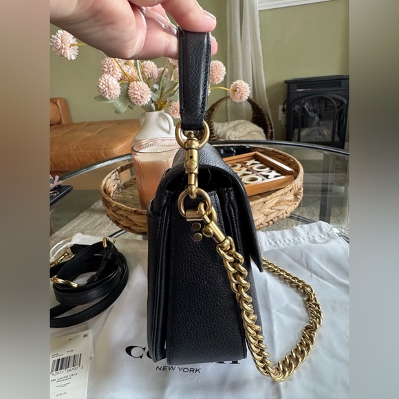 Coach Cassie 19 Black Crossbody Bag with Gold Chain - Picture 3 of 12
